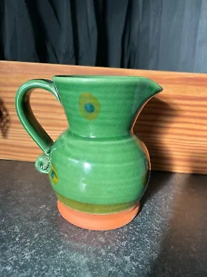 Buy Conwy Pottery - Carol Wynn Morris - Green ‘peacock’ Vase/pitcher • 24.99£