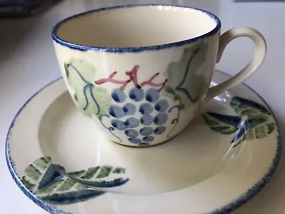 Buy Vg Poole Pottery Dorset Fruits, Grapes, Tea Cup & Saucer, Hand Painted, 2.5  • 16£