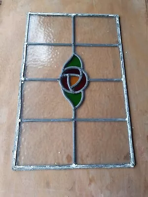 Buy Vintage Stained Glass Window Panel Leaded Old 19.5  X 12.5   • 50£