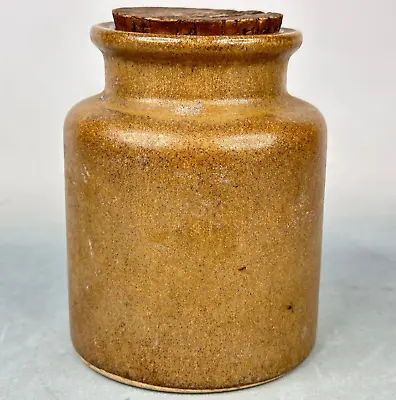Buy Vintage French Rustic Ceramic Stoneware Kitchen Storage Jar With Real Cork Lid • 12£
