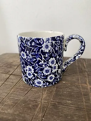 Buy Vintage Burleigh Calico Blue Ware Floral 0.5 Mug 8cm • 35£