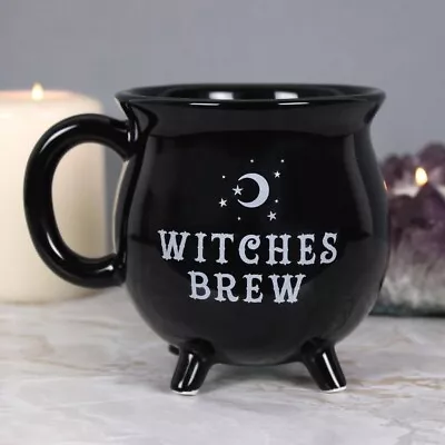 Buy Witches Brew Cauldron Mug Black Ceramic Goth Pagan Magic Moon Goddess Boxed Gift • 13.99£