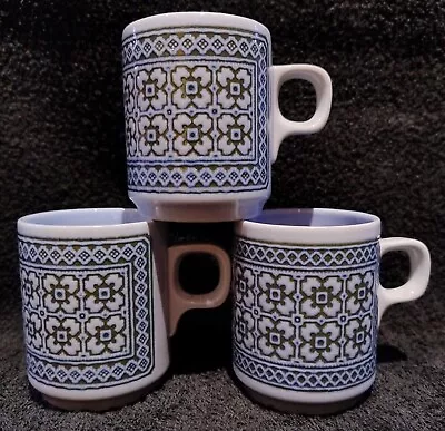Buy Trio Of Rare Vintage Hornsea Pottery Tapestry -  Demi-tasse Coffee Cans / Cups • 11.99£