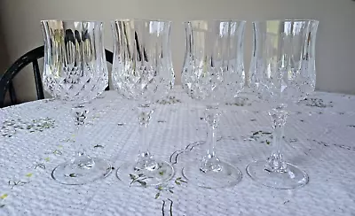 Buy 4 Crystal Cut Glass Wineglasses Size 6.5 Inches Tall • 9.99£