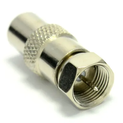 Buy F Type Male Plug To RF Male TV Freeview Aerial Cable Adapter Converter [005816] • 2.47£