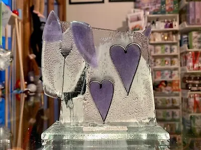 Buy Fused Glass Ornament Dog Heart Purple - Nobilé Glassware - 2143-20 • 39.99£