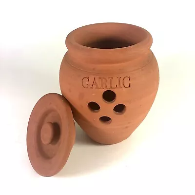 Buy Terracotta Garlic Keeper Storage Pot With Lid. Suffolk Pottery. • 20£