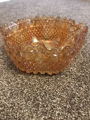 Buy Sowerby Carnival Marigold Pressed Glass Bowl, Vintage • 10£