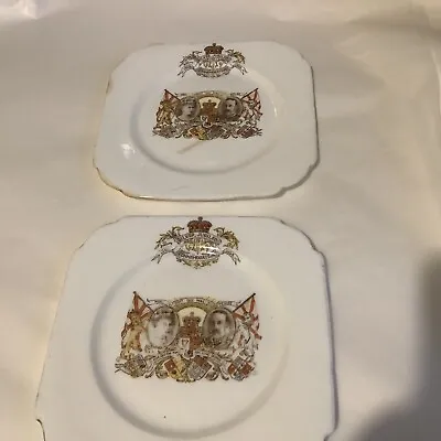Buy King George Silver Jubilee Commemorative Plates Square Bone China British Royals • 14.99£