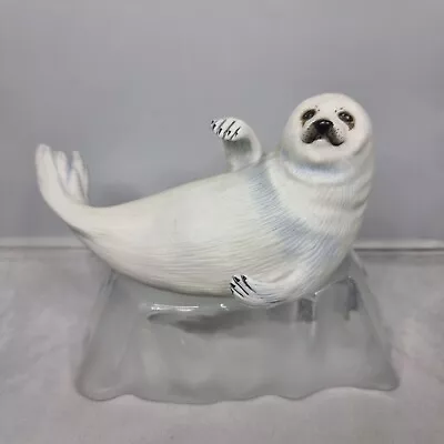 Buy 1987 Franklin Mint - 'Snow Pup' - Ceramic Statue Figurine On Ice Base Baby Seal • 14.99£