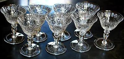 Buy Antique Set 8 Superb HAWKES CORONET CHAMPAGNE GLASSES BRILLIANT CUT Signed 5  • 300.63£