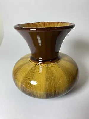 Buy Blue Mountain Pottery Gold/brown Drip Glaze Vase Retro Vintage 1960s • 15£