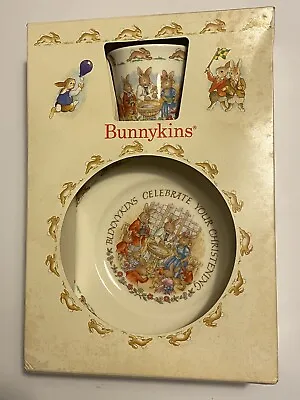 Buy Vtg Royal Doulton BunnyKins CHRISTENING Set Plate And Cup Unused! • 11.57£