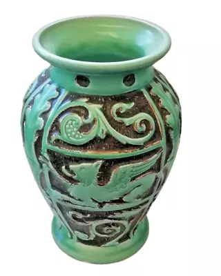 Buy Burgess & Leigh Ware Ironstone Green/Brown Heraldic Dragon Vase • 9.99£