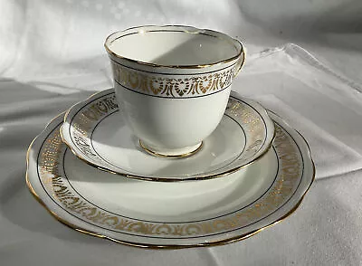 Buy Vintage Royal Albert Crown China Trio Cup Saucer Plate Gold Decoration Tea Used • 16.50£