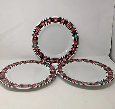 Buy Vintage Three 12 Inch Roulette Dinner  Serving Plates BIA 2003 • 28.44£