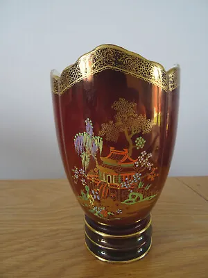 Buy Delightful Carlton Ware Rouge Royale Vase In The Mikado Pattern • 19.95£