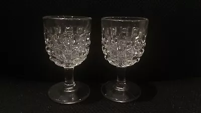 Buy Antique Eapg Bryce Higbee Ethol Pattern C.1890 Wine Glass Pair. • 12.33£