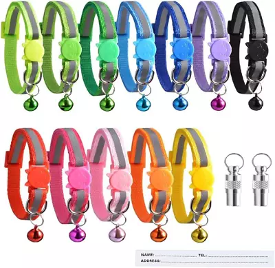 Buy XLYYLWB Reflective Cat Collars With Bells And Safety Release 12 Pack & 2 Pack • 7.94£
