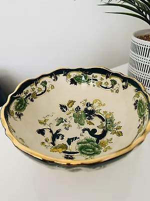 Buy Masons Ironstone Green Chartreuse Large Bowl Hand Painted • 49£