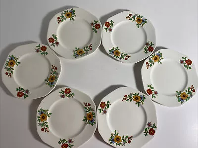 Buy Alfred Meakin England Dessert Bread Plates Floral Flower Marigold 5.5  Set Of 6 • 8.60£