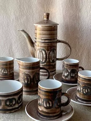 Buy The Monastery Rye Cinque Ports Pottery, Brown  4 Cup Coffee Set Vintage 1970's • 32£