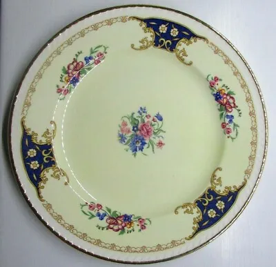 Buy Vintage Portland Cobridge Pottery  Floral Bouquet  Blue Design 20.5 Cm Plate   • 2£