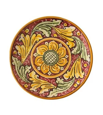 Buy Decorative Sicilian Ceramic Plate -  21cm Diameter. Red/yellow  • 41.50£