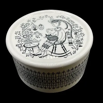 Buy Arabia Finland EMILIA Porcelain Sugar Bowl Jar Trinket Box Tea Time Parlor Cat • 237.09£