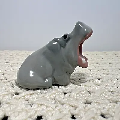 Buy Vintage Miniature Porcelain Hippopotamus 1-1/4  Tall Made In USSR  2003 • 21.11£