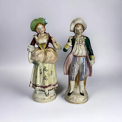 Buy Vintage Occupied Japan Victorian Colonial Couple. Large 10.25  Figurines. 1940s • 32.68£