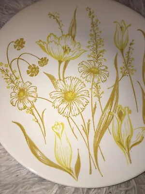 Buy Gold Flower Dinner Plate Enchanted Garden Vendome Boho 70s Royal China US Yellow • 9.45£