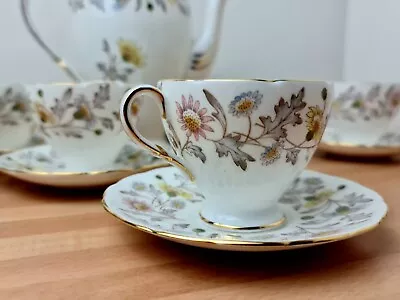 Buy Pretty Vintage 1950s Foley China Somerset Coffee Service Set Of 6 • 29.99£