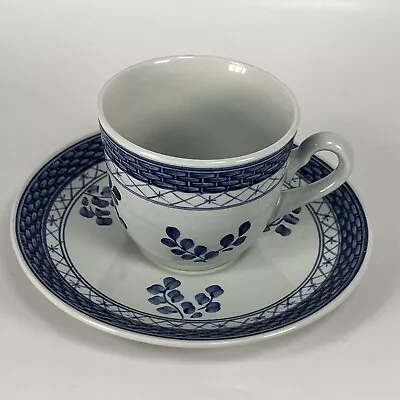 Buy Royal Copenhagen TRANQUEBAR BLUE SAUCER & CUP #992 Coffee Expresso Tea Floral • 16.12£