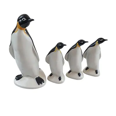 Buy 4 Vintage Poole Pottery England Penguins Ornaments Figurines 3 Small 1 Large • 55£
