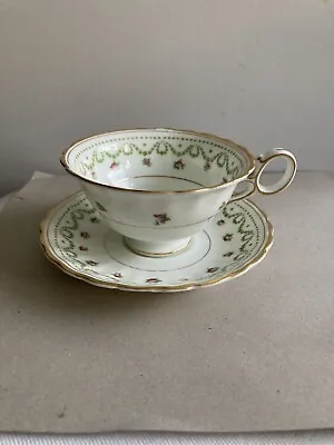 Buy George Jones & Sons Crescent Floral China,16820 Cup & Saucer,Gilded,Roses & Swag • 19.99£