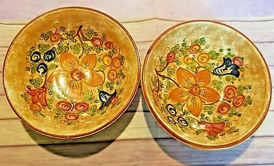 Buy Deruta: Vintage Italian Baroque 'Floral' Hand-Painted Ceramic Bowls • 23.99£