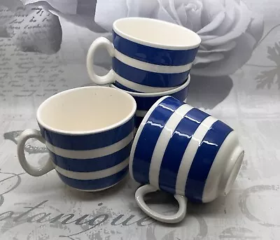 Buy 4 X Vintage Blue And White Stripe Tea Cups Cornish Ware Style • 4.99£