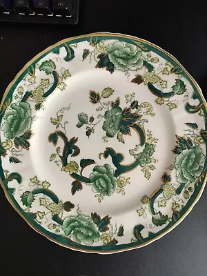 Buy Vintage Mason's Green Gold Chartreuse Snak Dish And Plate 22 Cm -Good Condition  • 22.99£