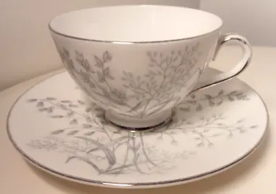 Buy Vintage-Tuscan China Cup And Saucer- 'Woodside' Pattern- Silver Gilt Pretty GC. • 15£