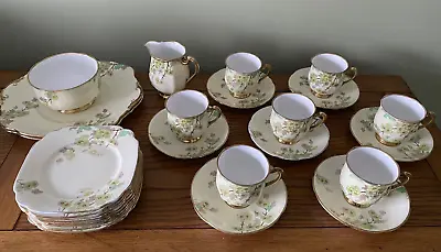 Buy Vintage Standard China Mayflower Set Tea Cups/Saucers/Side Plates/Milk Jug/Bowl • 50£