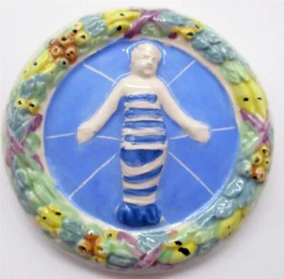 Buy Della Robbia Plaque Baby Jesus Christ Child Ceramic Fruit Border 3 1/2  Italy • 18.94£