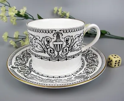 Buy Royal Worcester  Padua  Cup & Saucer. Tea Bone China.  Black White. 230ml • 12.99£