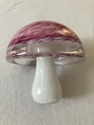 Buy Vintage Wedgwood Glass Mushroom Paperweight/Figurine /form Pink & White 11.5cm • 18.99£