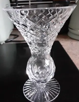 Buy Vintage Hand Cut Crystal Glass Footed Bud Vase 135mm Inch Tall • 9.99£