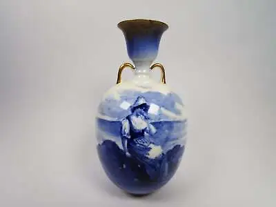 Buy Antique Royal Doulton Delft Childrens Ware Sea Woman Blue 8in Jug Vase • 80.76£