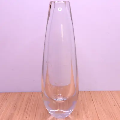 Buy Vtg Kosta Boda Swedish Art Glass Vase 9.5  Heavy Piece W/ Delicate Floral Motif • 47.26£