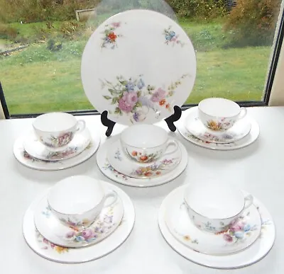 Buy Royal Worcester Bone China Pattern 6794 Floral Sprays 5 X Cups Saucers Plates • 35£
