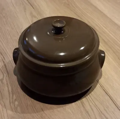 Buy Large Brown Stoneware Lidded Casserole / Stock Pot, 3.5 L • 5£