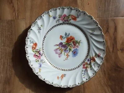 Buy Vintage Bone China Scalloped Salad Plate With Blue Crown On Underside • 5.99£